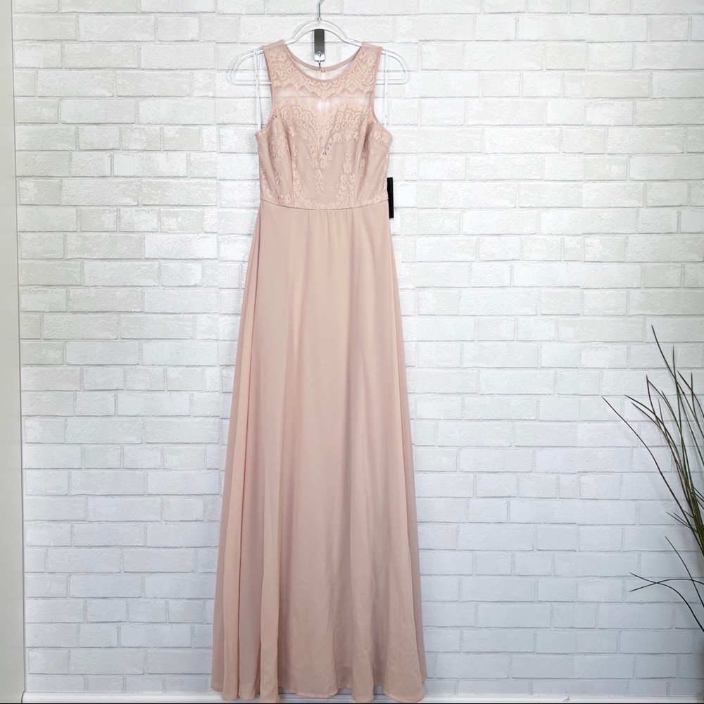 Lulus Blush Pink Lace Bodice Maxi Dress NEW